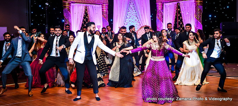 Dance with groomsmen and bridesmaids